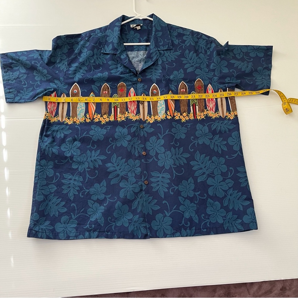 Aloha Republic Hawaiian Surf Boards Aloha Shirt Size 2XL Blue - Picture 6 of 7